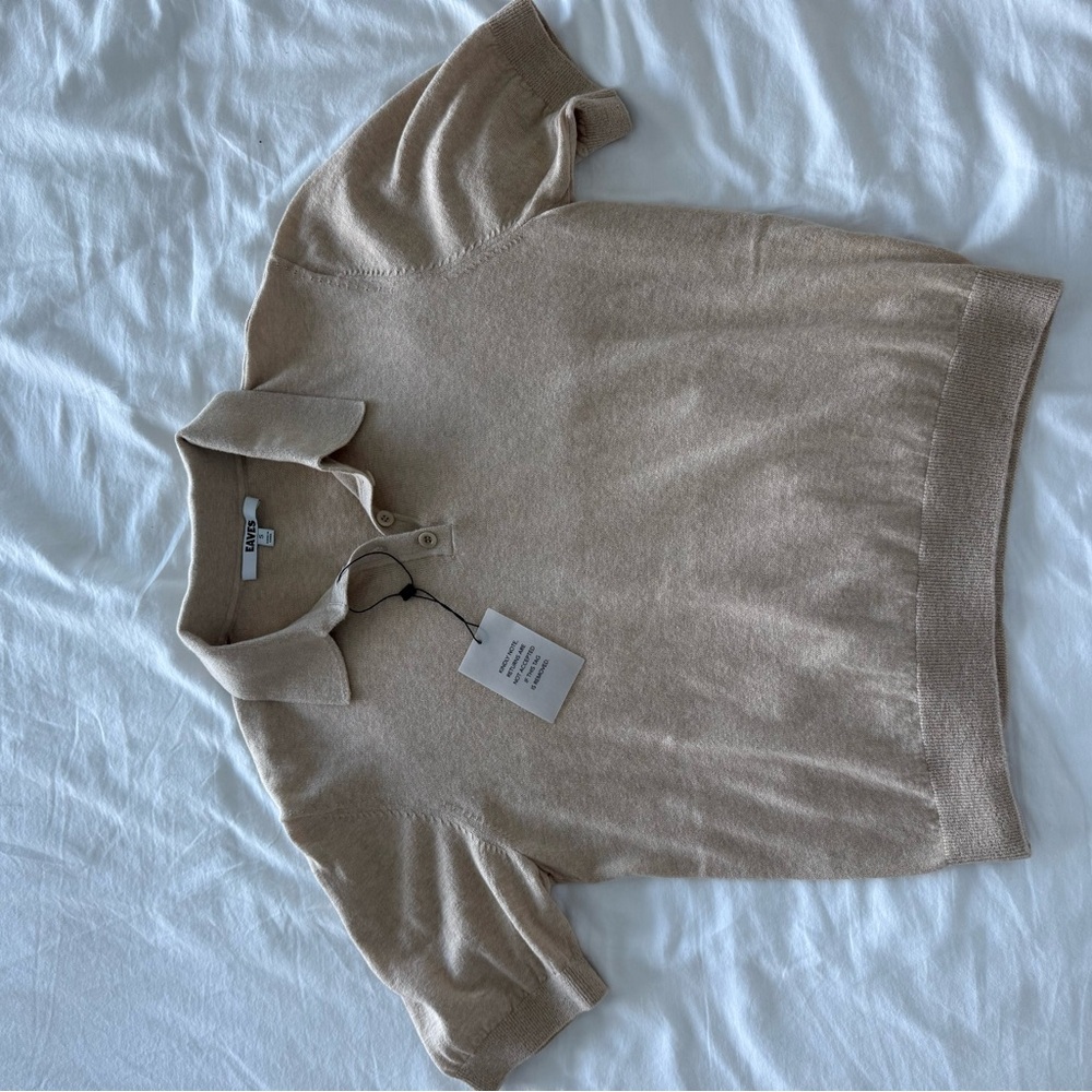 NEW W/tags EAVES Emileigh Polo in Tan Size Small - Picture 7 of 10